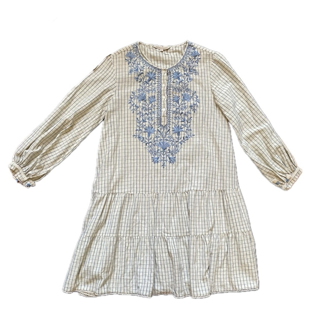 Anita Dongre Blue and Cream Striped Fabric